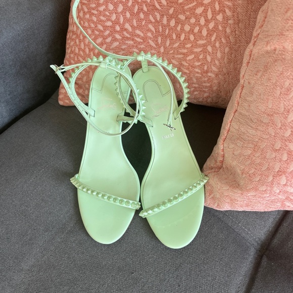 Christian Louboutin So Me 85 studded patent-leather wedge sandals - Picture 3 of 10